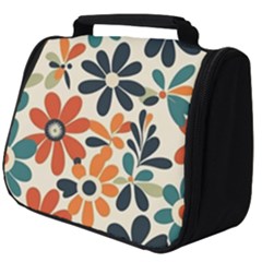 Retro Scandinavian Nordic Flowers Pattern 2 Full Print Travel Pouch (big) by violetheavensky