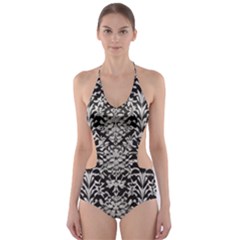 Gothic Leaf Pattern 4 Cut-out One Piece Swimsuit by violetheavensky