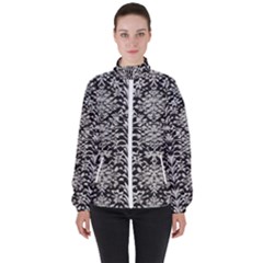 Gothic Leaf Pattern 4 Women s High Neck Windbreaker by violetheavensky