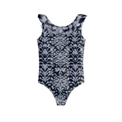 Gothic Leaf Pattern 4 Kids  Frill Swimsuit by violetheavensky