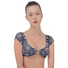 Gothic Leaf Pattern 4 Cap Sleeve Ring Bikini Top by violetheavensky