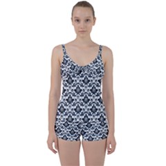 Gothic Leaf Pattern Tie Front Two Piece Tankini by violetheavensky