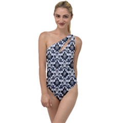 Gothic Leaf Pattern To One Side Swimsuit by violetheavensky