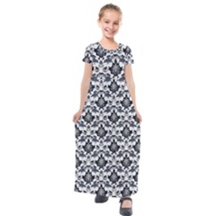 Gothic Leaf Pattern Kids  Short Sleeve Maxi Dress by violetheavensky