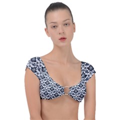 Gothic Leaf Pattern Cap Sleeve Ring Bikini Top by violetheavensky