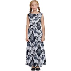 Gothic Leaf Pattern Kids  Satin Sleeveless Maxi Dress by violetheavensky