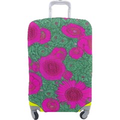 Mid Century Retro Floral 1970s 1960s Pattern 97 Luggage Cover (large) by violetheavensky