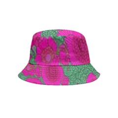 Mid Century Retro Floral 1970s 1960s Pattern 97 Bucket Hat (kids) by violetheavensky