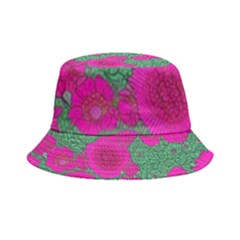 Mid Century Retro Floral 1970s 1960s Pattern 97 Inside Out Bucket Hat by violetheavensky