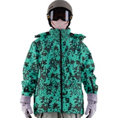 Mid Century Retro Floral 1970s 1960s Pattern 102 Women s Zip Ski And Snowboard Waterproof Breathable Jacket by violetheavensky