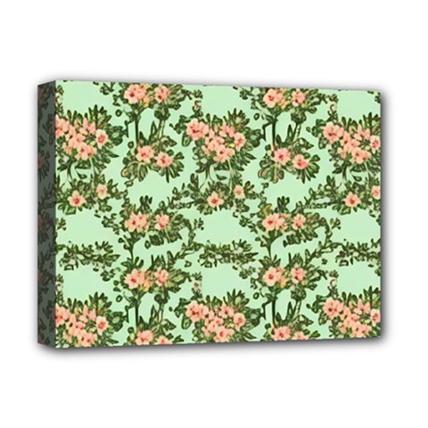 Retro 1880s Flowers Pattern 5 Deluxe Canvas 16  X 12  (stretched)  by violetheavensky