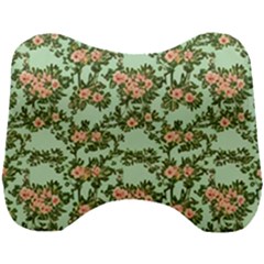 Retro 1880s Flowers Pattern 5 Head Support Cushion by violetheavensky