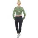 Retro 1880s Flowers Pattern 5 Long Sleeve Cropped Velvet Jacket View2