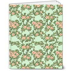 Retro 1880s Flowers Pattern 5 8  X 10  Softcover Notebook by violetheavensky