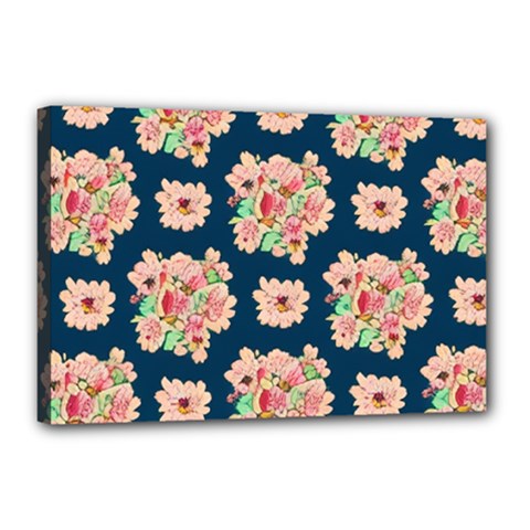 Retro 1880s Flowers Pattern 7 Canvas 18  X 12  (stretched) by violetheavensky