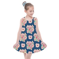 Retro 1880s Flowers Pattern 7 Kids  Summer Dress by violetheavensky