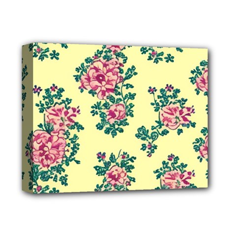 Retro 1880s Flowers Pattern 8 Deluxe Canvas 14  X 11  (stretched) by violetheavensky