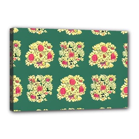 Retro 1880s Flowers Pattern 6 Canvas 18  X 12  (stretched) by violetheavensky