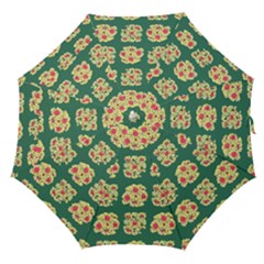 Retro 1880s Flowers Pattern 6 Straight Umbrellas by violetheavensky