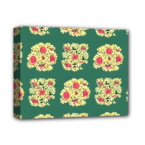 Retro 1880s Flowers Pattern 6 Deluxe Canvas 14  X 11  (stretched) by violetheavensky