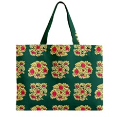 Retro 1880s Flowers Pattern 6 Zipper Mini Tote Bag by violetheavensky