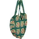 Retro 1880s Flowers Pattern 6 Giant Heart Shaped Tote View4