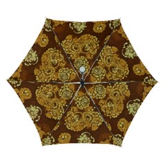 Mid Century Retro Floral 1970s 1960s Pattern 95 Automatic Folding Umbrella With Case (small) by violetheavensky