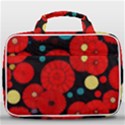 Mid Century Retro Floral 1970s 1960s Pattern 104 Travel Toiletry Bag With Hanging Hook View1