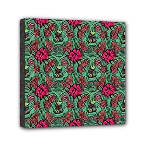 Retro 1880s Flowers Pattern 3 Mini Canvas 6  X 6  (stretched) by violetheavensky