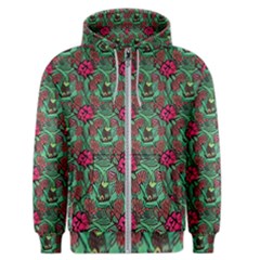 Retro 1880s Flowers Pattern 3 Men s Zipper Hoodie by violetheavensky