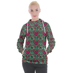 Retro 1880s Flowers Pattern 3 Women s Hooded Pullover by violetheavensky