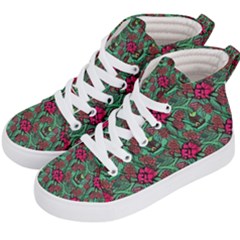 Retro 1880s Flowers Pattern 3 Kids  Hi-top Skate Sneakers by violetheavensky