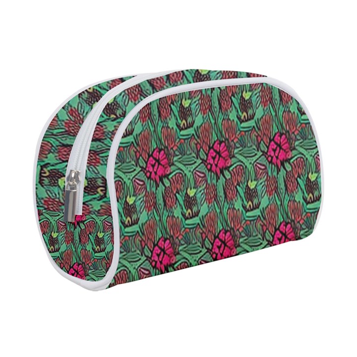 Retro 1880s Flowers Pattern 3 Make Up Case (Small)