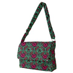 Retro 1880s Flowers Pattern 3 Full Print Messenger Bag (m) by violetheavensky