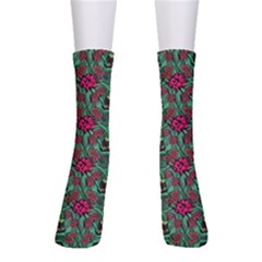 Retro 1880s Flowers Pattern 3 Crew Socks by violetheavensky