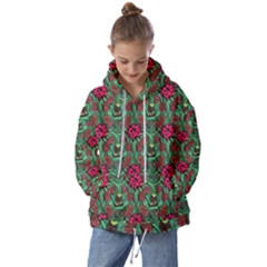 Retro 1880s Flowers Pattern 3 Kids  Oversized Hoodie by violetheavensky