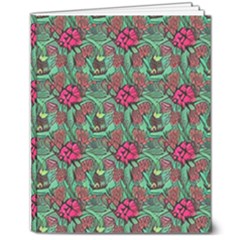 Retro 1880s Flowers Pattern 3 8  X 10  Softcover Notebook by violetheavensky