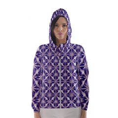 Royal Fractal Pattern 4 Women s Hooded Windbreaker by violetheavensky