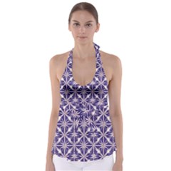 Royal Fractal Pattern 4 Tie Back Tankini Top by violetheavensky