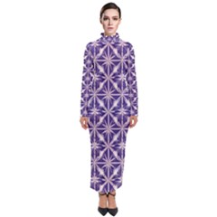 Royal Fractal Pattern 4 Turtleneck Maxi Dress by violetheavensky