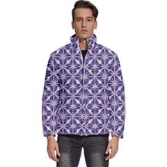 Royal Fractal Pattern 4 Men s Puffer Bubble Jacket Coat by violetheavensky