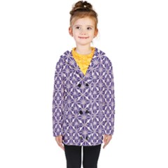 Royal Fractal Pattern 4 Kids  Double Breasted Button Coat by violetheavensky