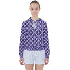 Royal Fractal Pattern 4 Women s Tie Up Sweat by violetheavensky