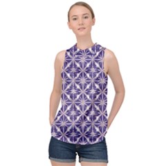 Royal Fractal Pattern 4 High Neck Satin Top by violetheavensky