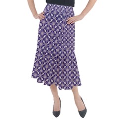 Royal Fractal Pattern 4 Midi Mermaid Skirt by violetheavensky