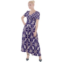 Royal Fractal Pattern 4 Button Up Short Sleeve Maxi Dress by violetheavensky