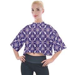 Royal Fractal Pattern 4 Mock Neck T-shirt by violetheavensky