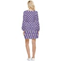 Royal Fractal Pattern 4 Tiered Long Sleeve Mini Dress View2