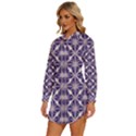 Royal Fractal Pattern 4 Womens Long Sleeve Shirt Dress View2