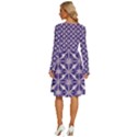 Royal Fractal Pattern 4 Long Sleeve Dress With Pocket View4